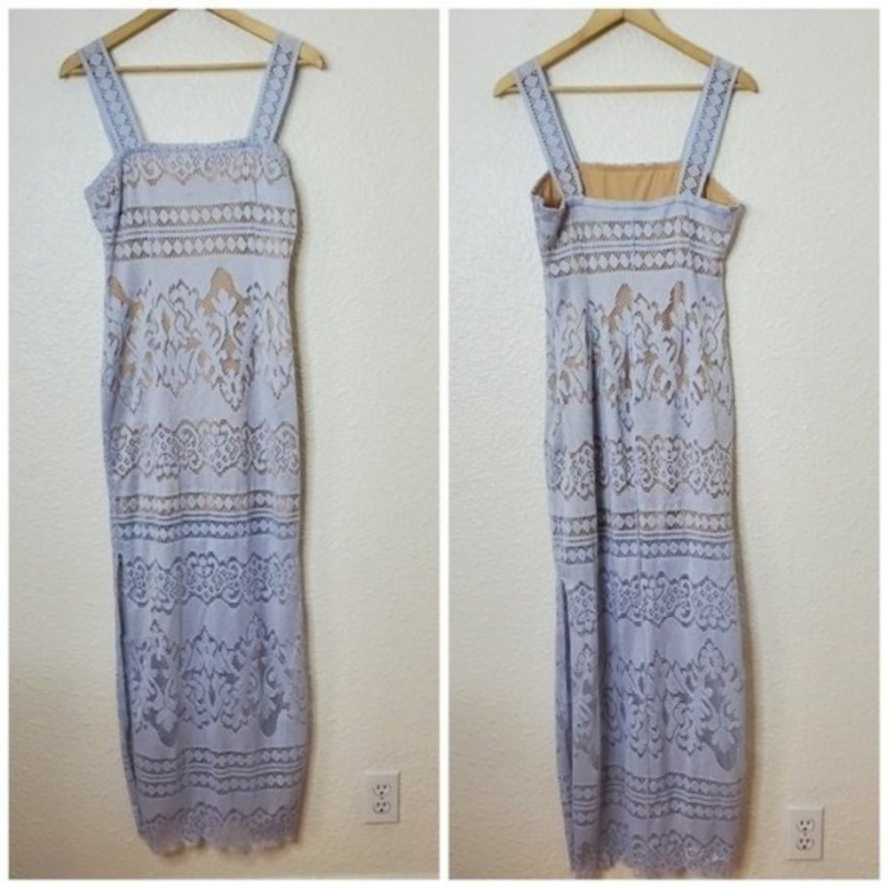 VENUS Light Blue Lace Sleeveless Maxi Dress